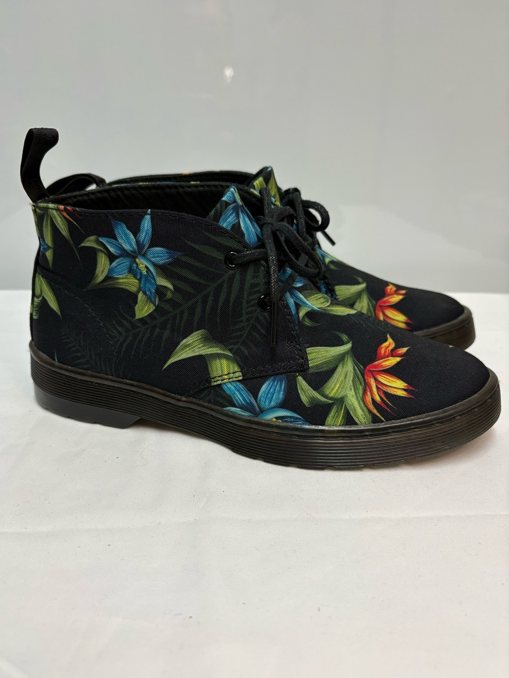 Dr Martens Daytona Black Floral Canvas Ankle Boots Women’s US 6 EU 37 NWT No Box